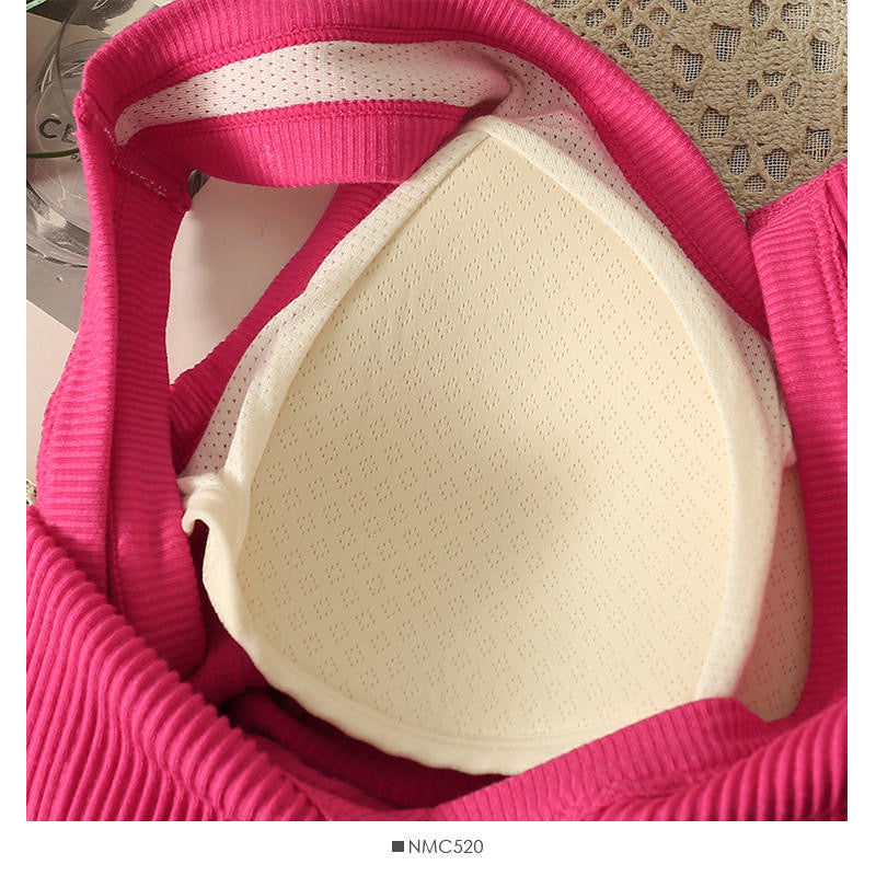 V-Neck Ribbed Padded Camisole